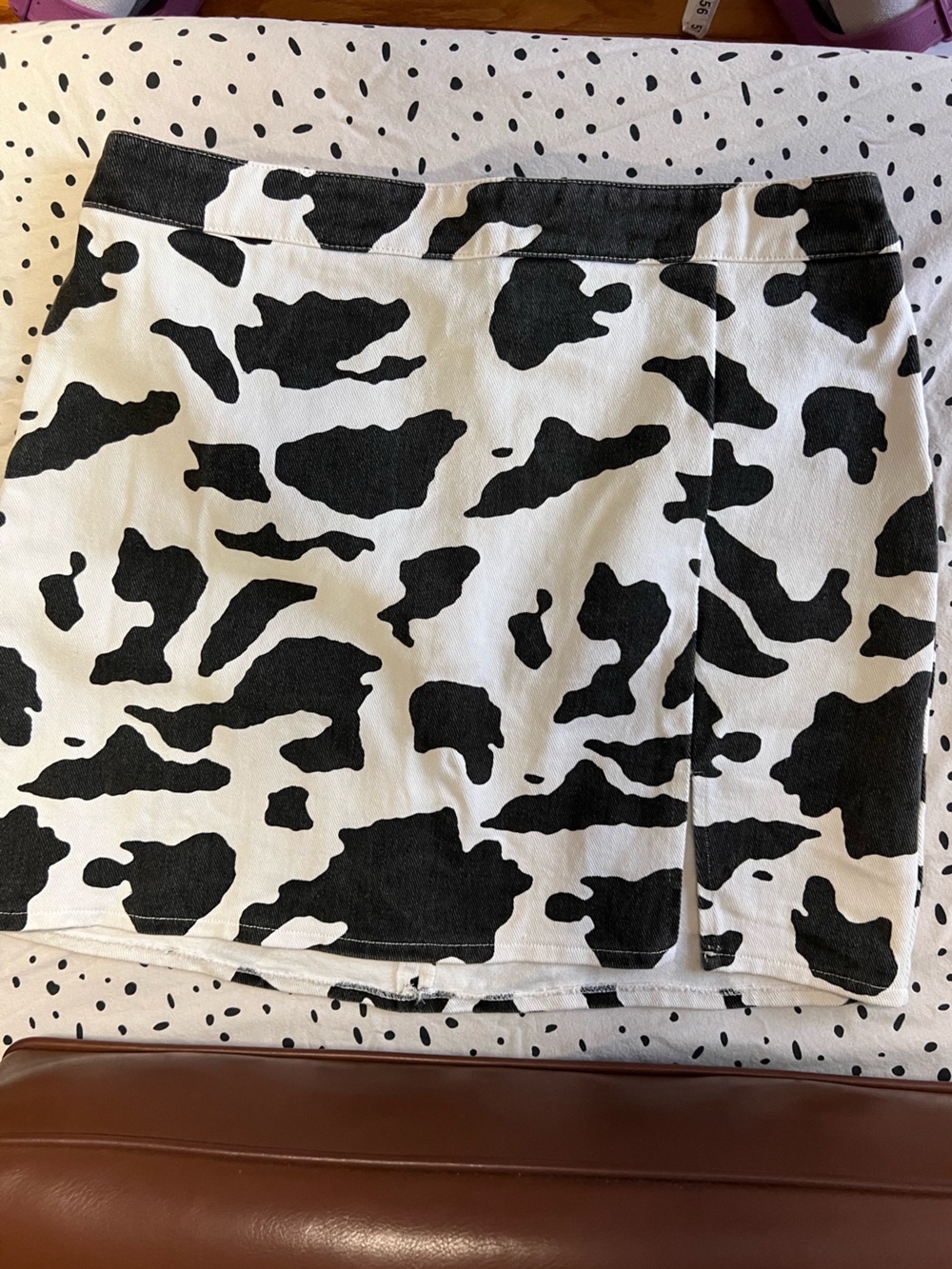 Le Lis Black & White Cow Print Skort